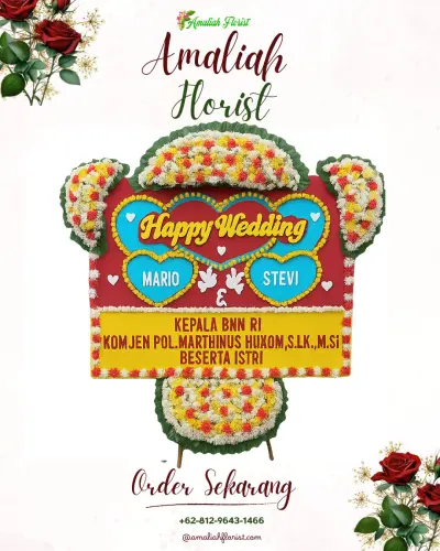 Karangan Papan Bunga Pernikahan di Mamboro Barat